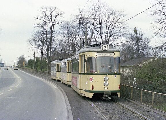 Straßenbahn nach Mehlem - ca. 1975 -